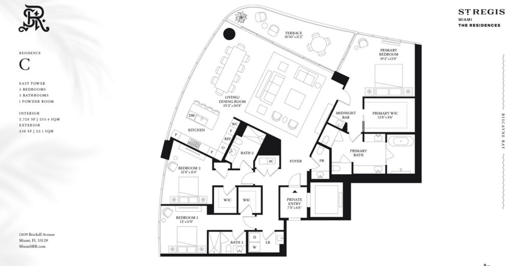 St. Regis Residences Miami floor plan C