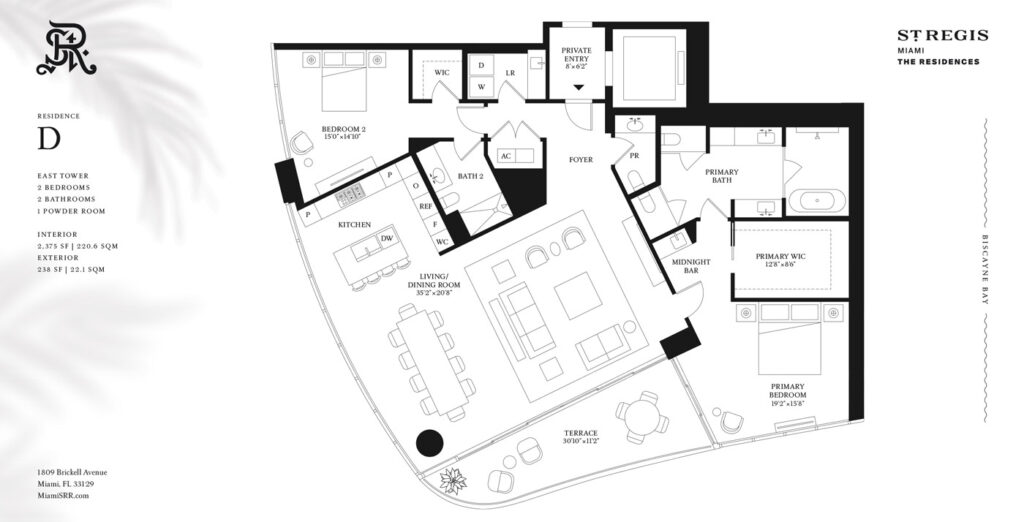 St. Regis Residences Miami floor plan D